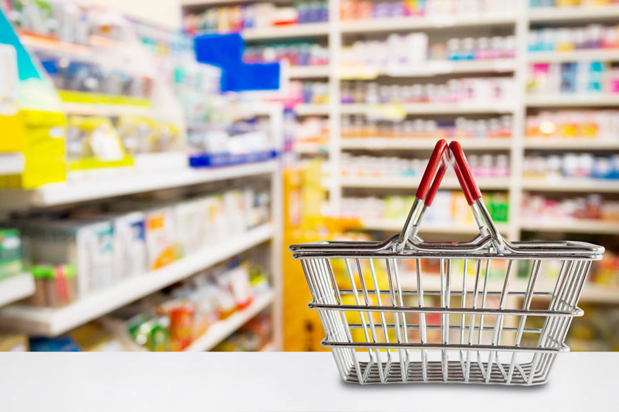 Pharmacy shelves